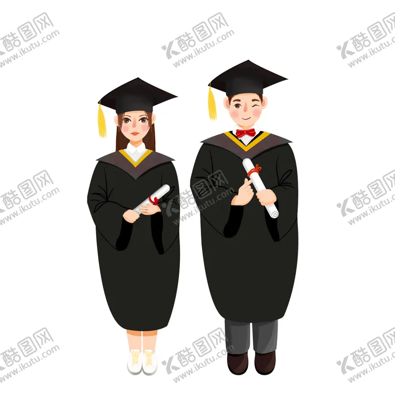 编号：86309409240607278965【酷图网】源文件下载-穿学士服的毕业学生