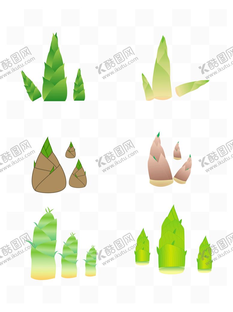 编号：46378909140123307256【酷图网】源文件下载-手绘竹笋矢量素材