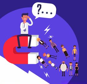 创意磁铁吸人才的招聘海报