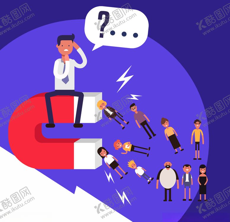 编号：43990307031424065599【酷图网】源文件下载-创意磁铁吸人才的招聘海报