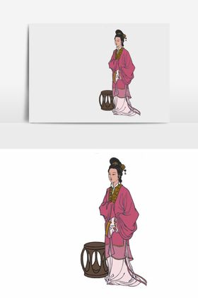淡彩国画人物