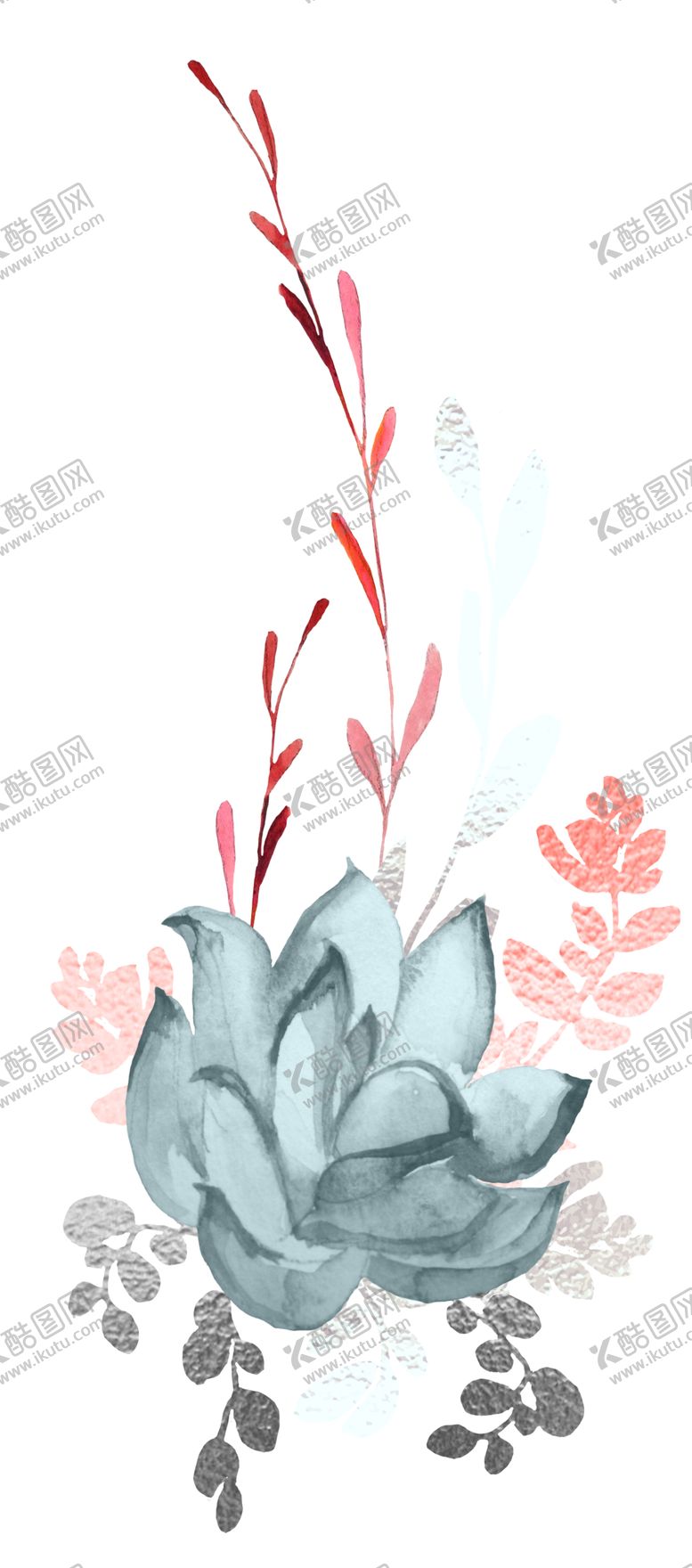 编号：75902806191122377141【酷图网】源文件下载-水彩植物花朵装饰