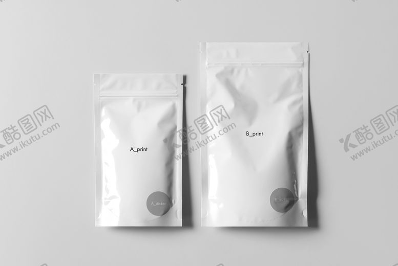 编号：95782410112035497289【酷图网】源文件下载-美食零食纸袋自立自封样机 