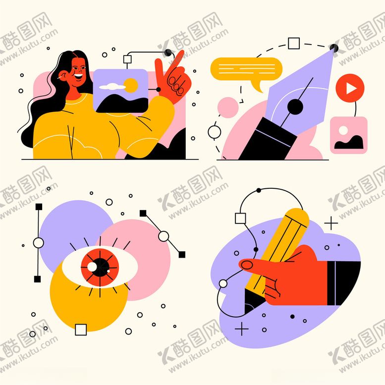 编号：52481211192136001361【酷图网】源文件下载-创意艺术元素插画