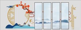 中式文化墙背景