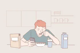 简约人物日常生活插画