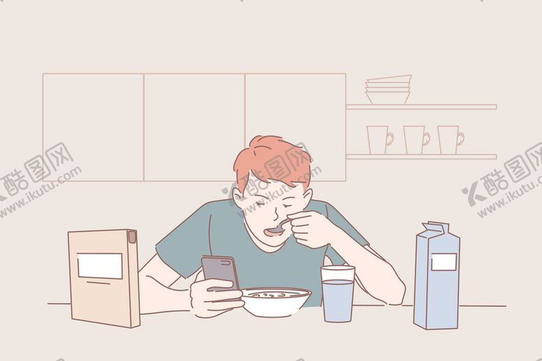 编号：86574510252143376524【酷图网】源文件下载-简约人物日常生活插画