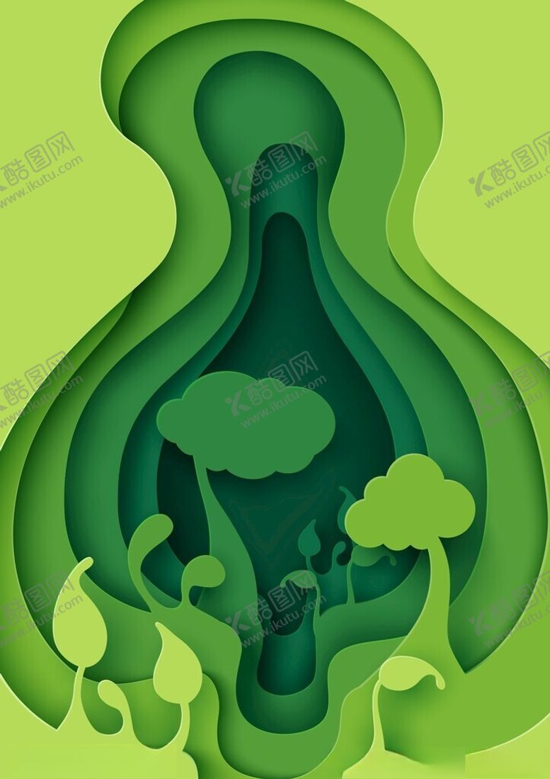 编号：87233802120812416604【酷图网】源文件下载-城市绿色环保剪纸风立体插画