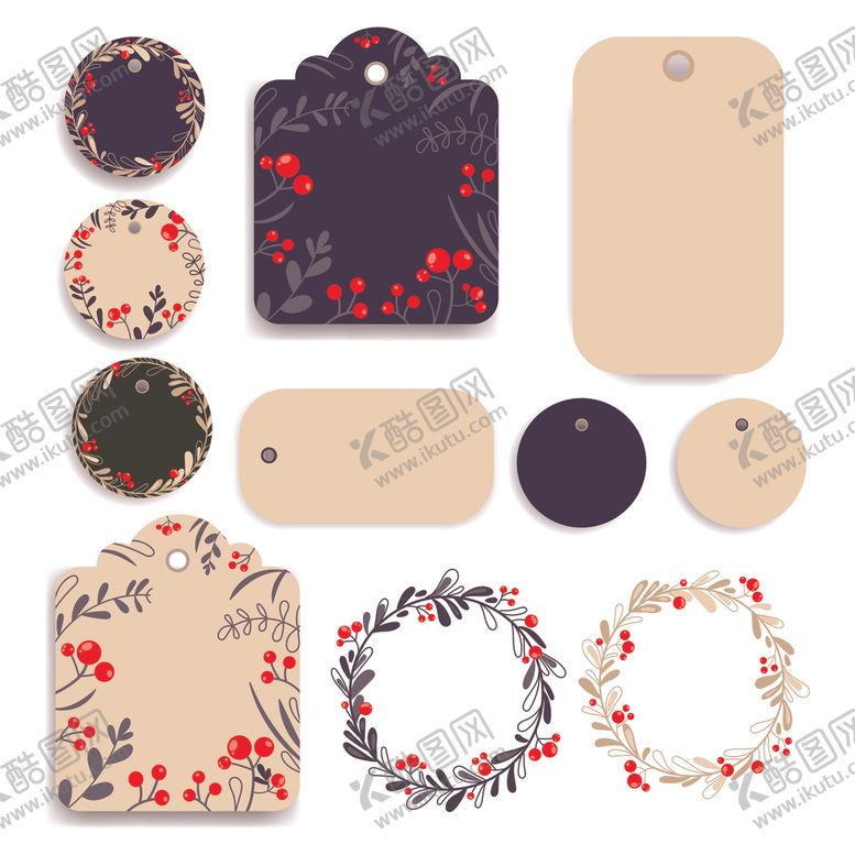 编号：84586504101220531495【酷图网】源文件下载-花卉图案标签