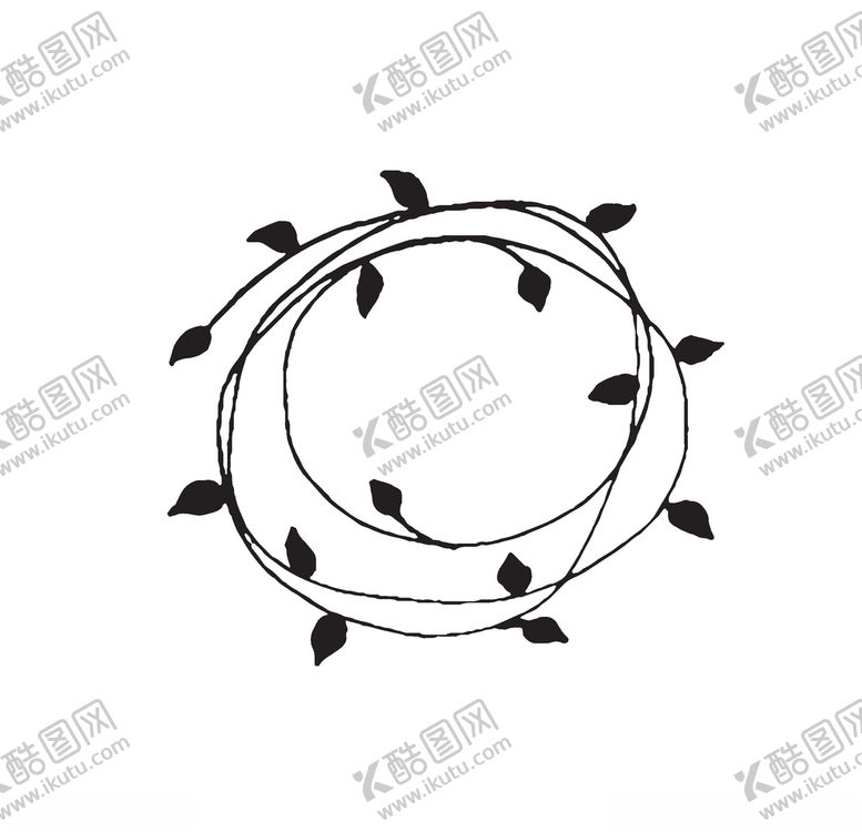编号：11102510040655515849【酷图网】源文件下载-黑白涂鸦植物