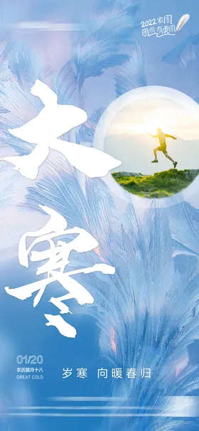 大寒海报小冬天节气二十四节气