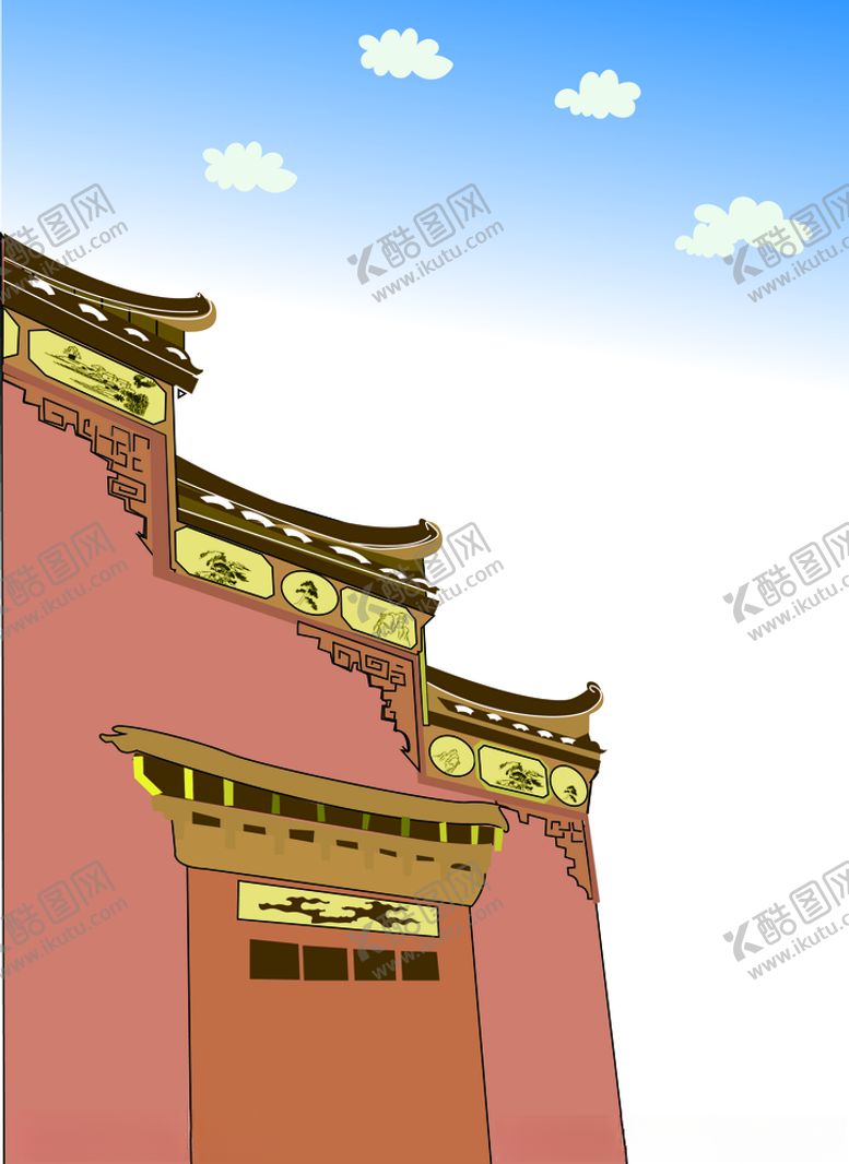 编号：33687309201526229066【酷图网】源文件下载-矢量图传统建筑