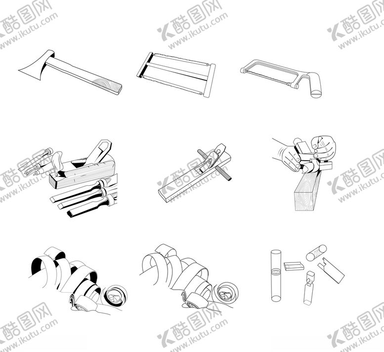 编号：79023610161403478034【酷图网】源文件下载-家具工具锯子刨花工具