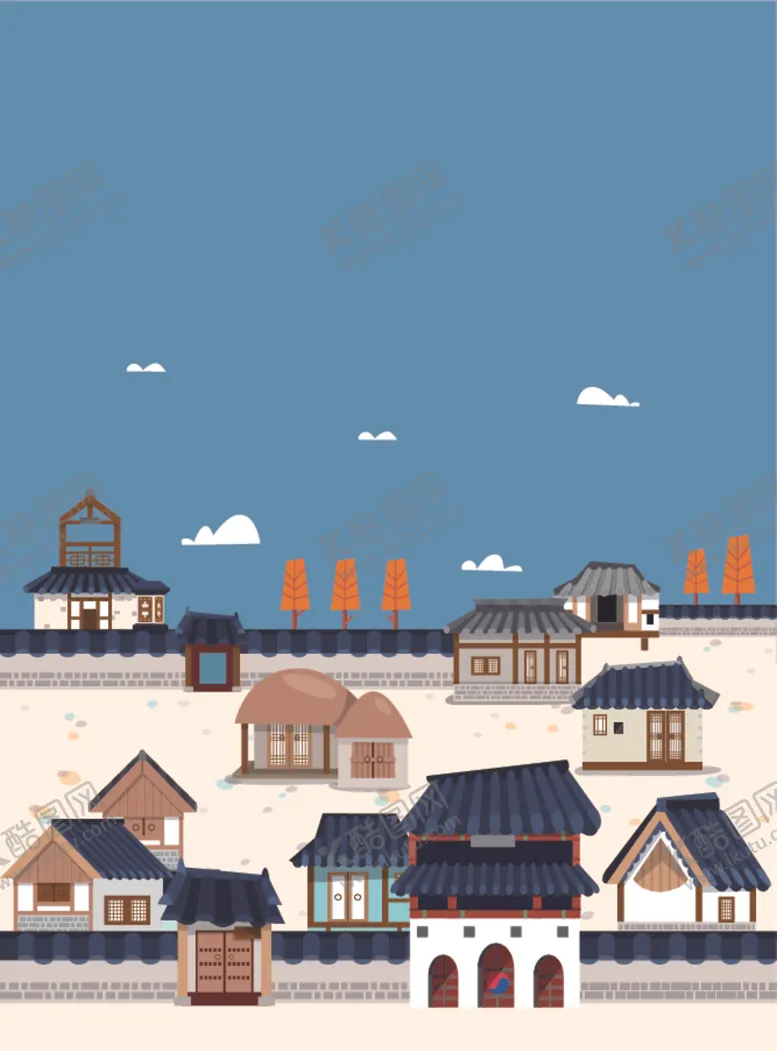 编号：49645109270005536978【酷图网】源文件下载-手绘古代建筑