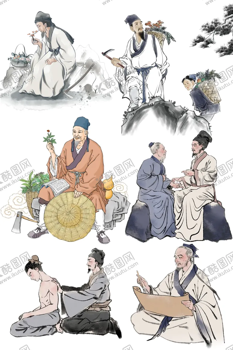 编号：89608702101719063181【酷图网】源文件下载-中医人物PNG