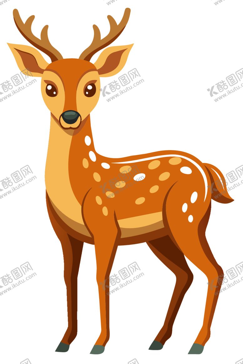 梅花鹿矢量插图图标海报广告素材
