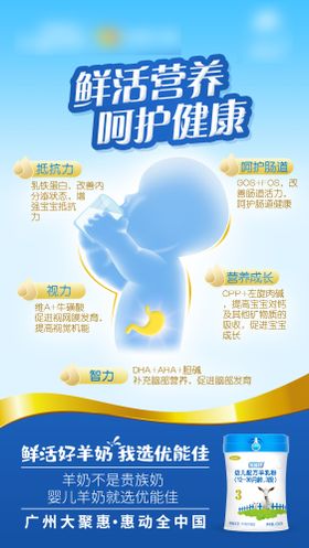 鲜活营养呵护健康奶粉海报