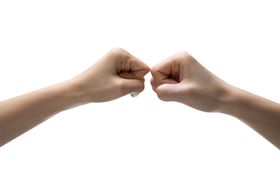 人物手臂手指点击合成海报素材