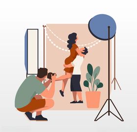 摄影师拍像职业插图