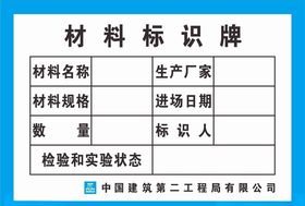 材料标识牌