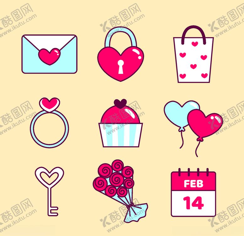 编号：33482610071859482564【酷图网】源文件下载-浪漫情人节元素