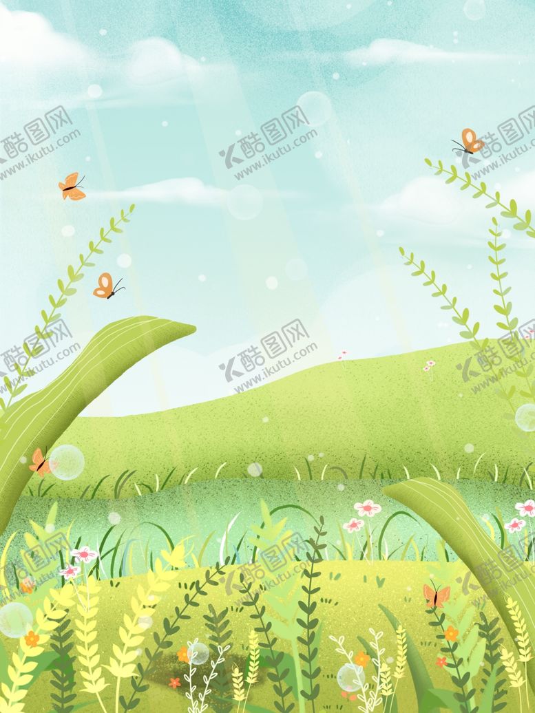 编号：31344610270208213957【酷图网】源文件下载-卡通海洋沙滩天空海岛背景