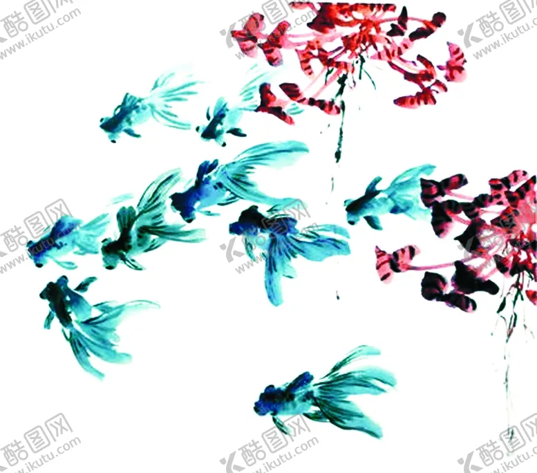 编号：78392809092002065017【酷图网】源文件下载-水墨金鱼