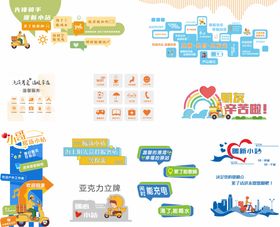 外卖爱心驿站文化墙