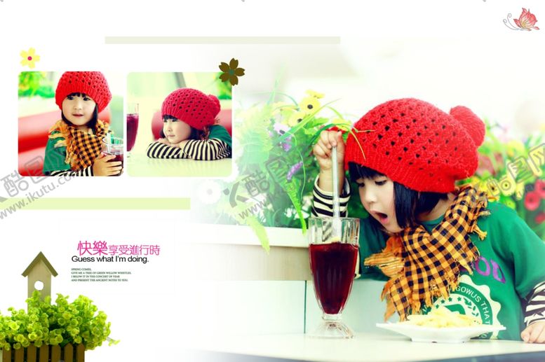 编号：93237909200604475530【酷图网】源文件下载-红色吉祥儿童周岁影楼相册模板
