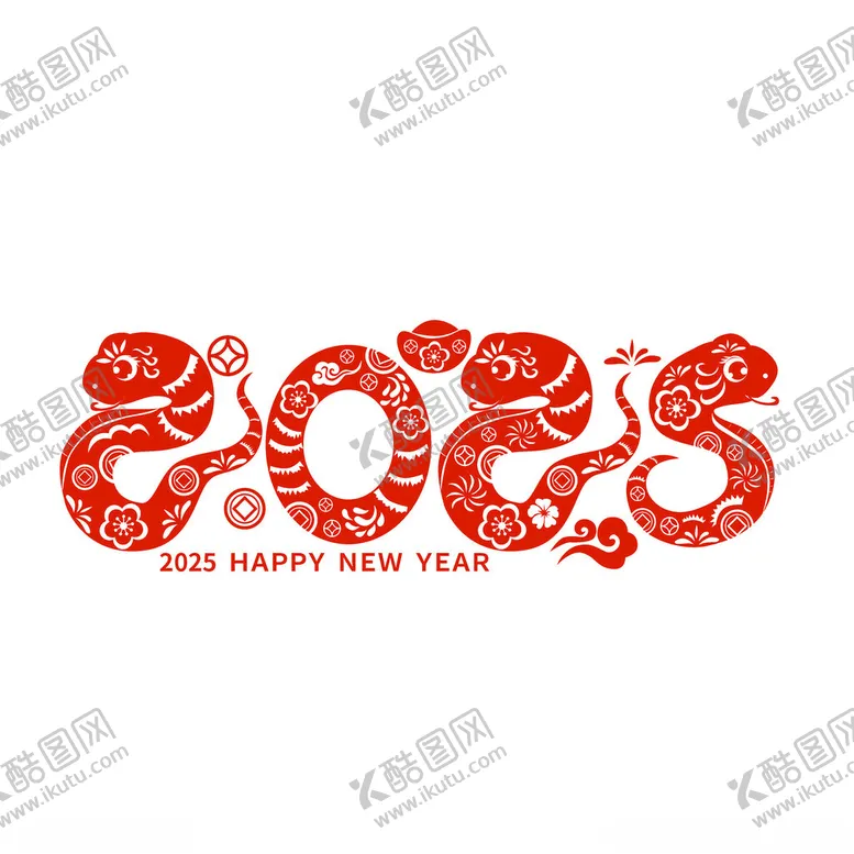 编号：15216301250545364293【酷图网】源文件下载-新年2025年蛇年剪纸
