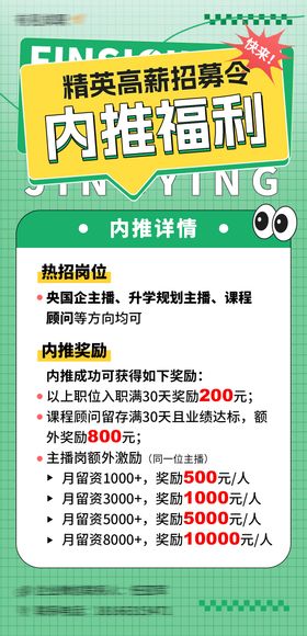 企业岗位内推海报