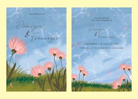 清新花卉婚礼请柬