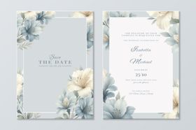 花卉婚礼请柬设计