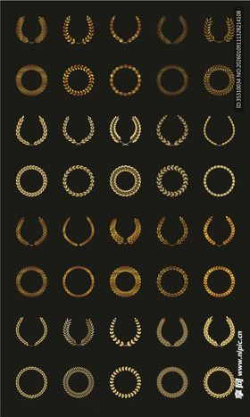 地产金箔橄榄枝图案背景