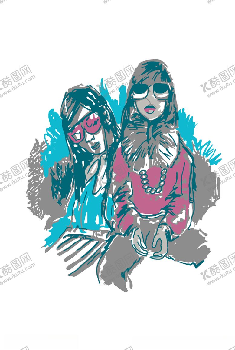 编号：87929509261932123455【酷图网】源文件下载-女装人物印花