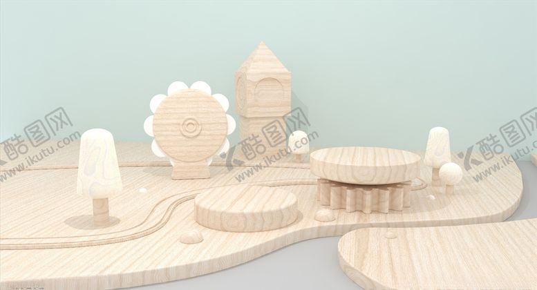编号：99510303270056517143【酷图网】源文件下载-c4d模型创意清新电商展台电商