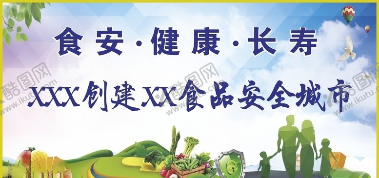 编号：50526404211535352956【酷图网】源文件下载-创建食品安全示范城市海报