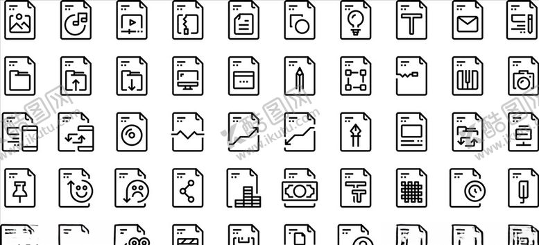 编号：43502510230003367186【酷图网】源文件下载-黑白手绘图标