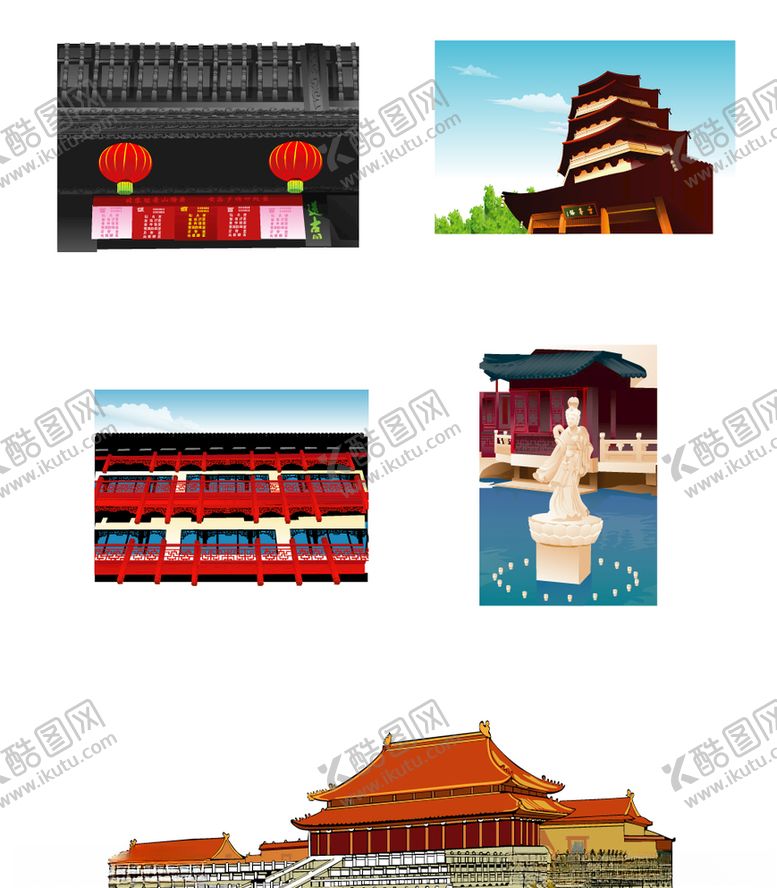 编号：70609609291822107775【酷图网】源文件下载-中国古建筑插图