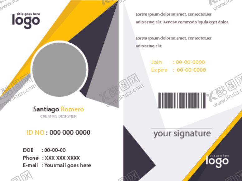 编号：35172909202137504920【酷图网】源文件下载-工作证