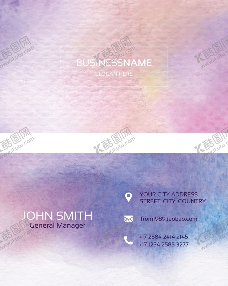 编号：90592909090050476282【酷图网】源文件下载-水彩名片图片