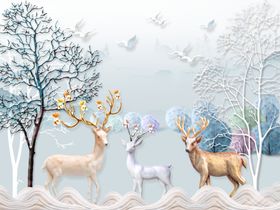 创意国潮装饰画图片简约现代简约梦幻