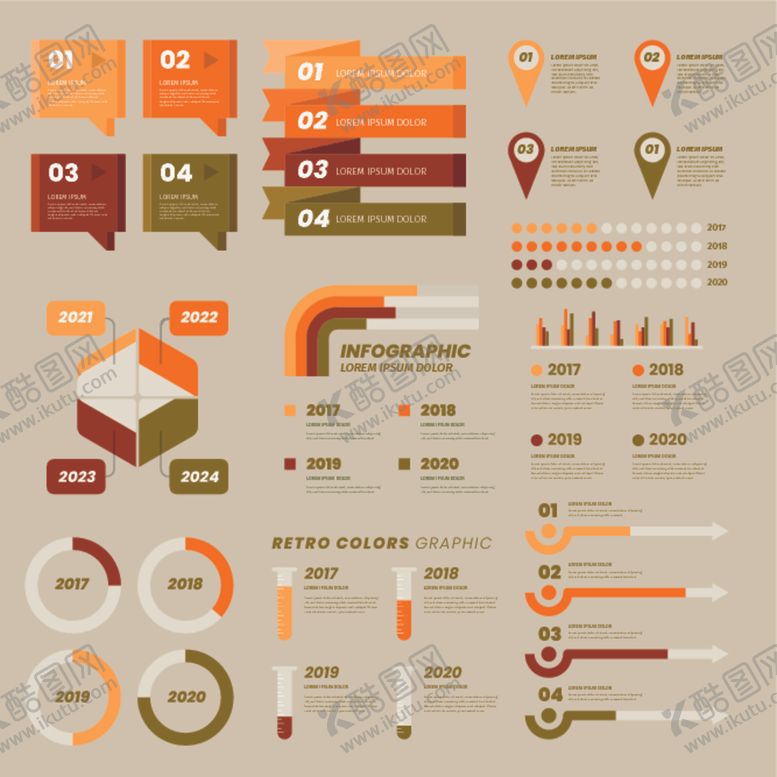 编号：29758504280153566265【酷图网】源文件下载-多样信息图表元素集合