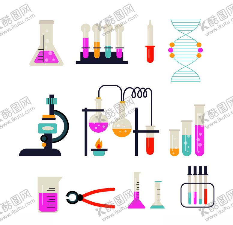 编号：72929109271548572242【酷图网】源文件下载-矢量科学实验器材