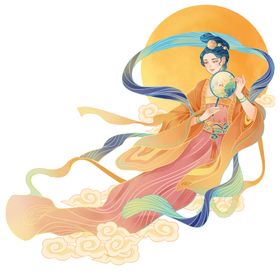 中秋嫦娥兔子创意海报