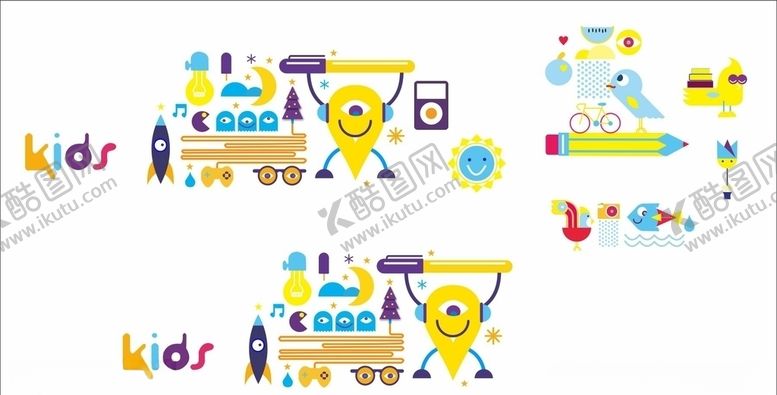 编号：60607109282008266094【酷图网】源文件下载-科技可爱黄色小元素