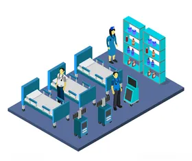 医院3d病房疾病健康