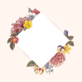 花卉装饰的空白横幅模板