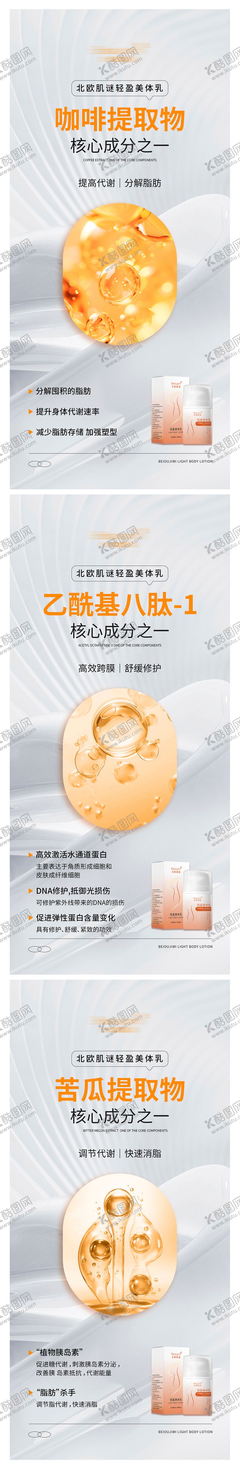 编号：33385511031850205142【酷图网】源文件下载-橘色简约高级韩系美业产品护肤成分海报