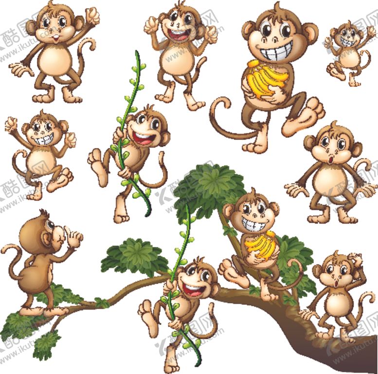 编号：49525910040016102508【酷图网】源文件下载-卡通猴子